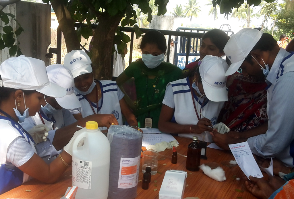 Students during a practical session